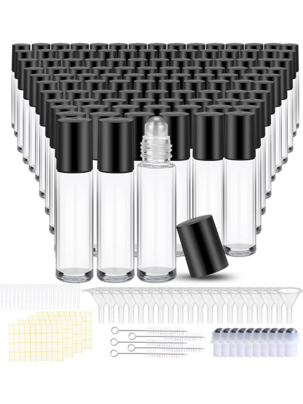 150 Pcs Clear Glass Essential Oil Roller Bottles 10ml - Perfect for DIY Blends